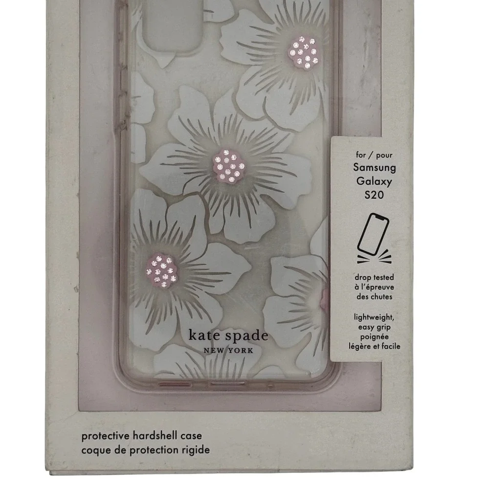 Open Box: Kate Spade Samsung S20 Floral Rhinestone Hardshell Case – Cream